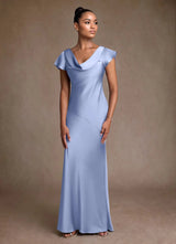 Augday Shelby Mother of the Bride Dresses Mermaid Pleated Stretch Satin Dress