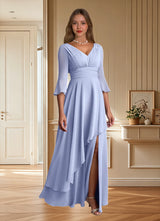 Augday Eire A-Line Pleated Chiffon Dress