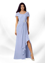 Augday Mary A-Line Side Slit Chiffon Dress