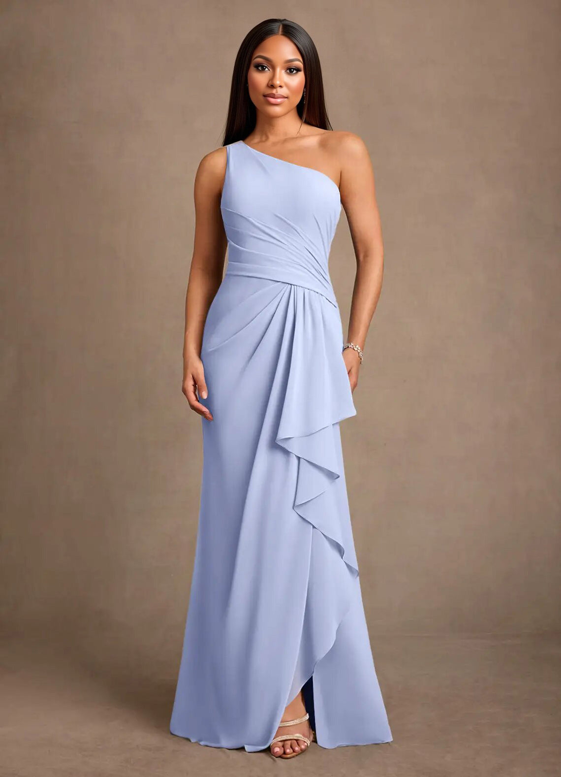 Augday Floy Sheath One Shoulder Chiffon Dress