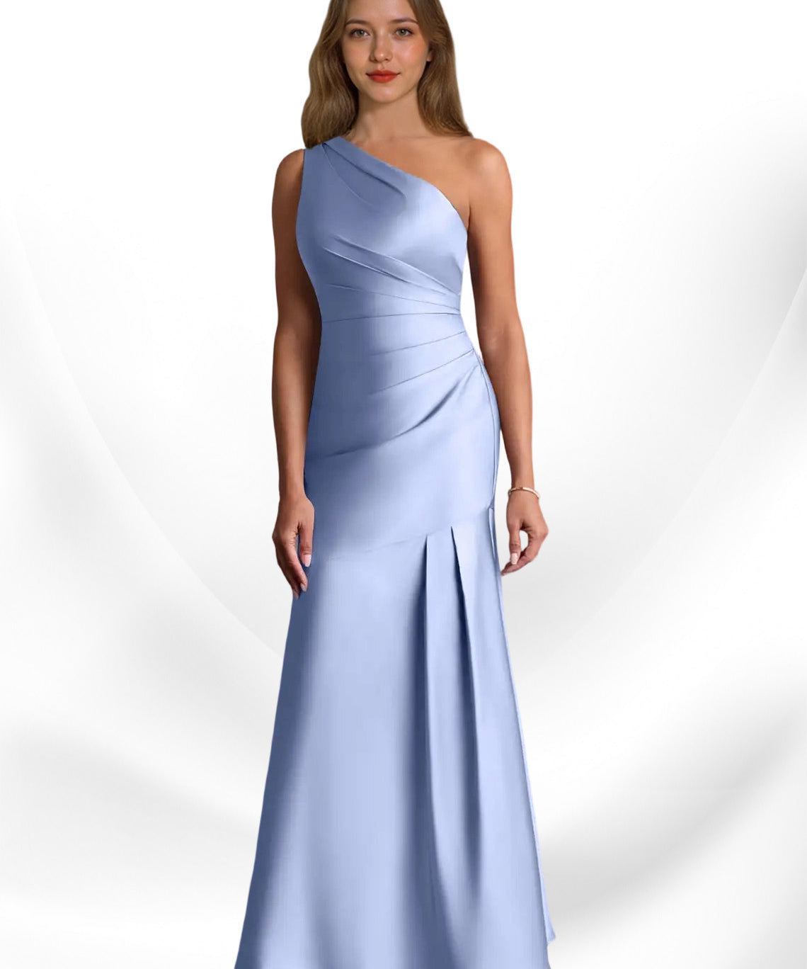 Augday Haifa Mermaid One Shoulder Stretch Satin Dress