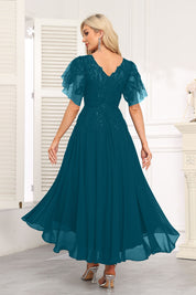 Augday Chiffon Lace Sequins Mother of the Bridesmaid Dresses