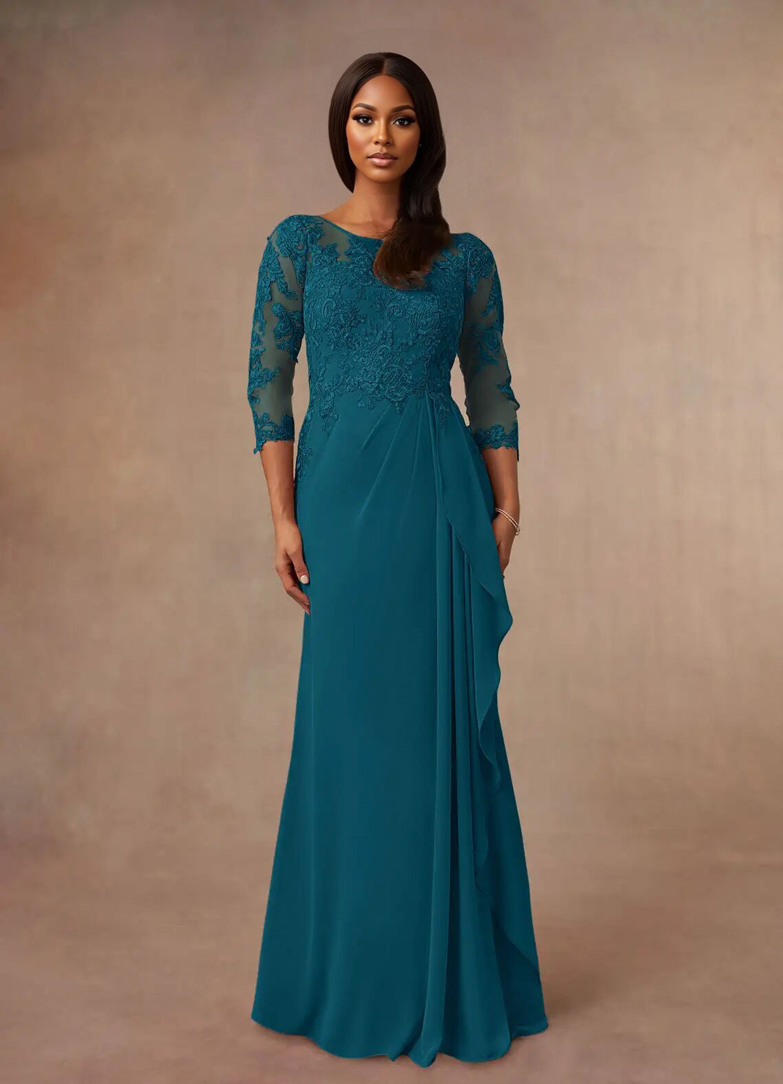 Augday Calanthe A-Line Scoop Chiffon Dress