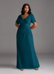 Augday Bessie A-Line Pleated Mesh Dress Plus Size