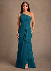 Augday Floy Sheath One Shoulder Chiffon Dress