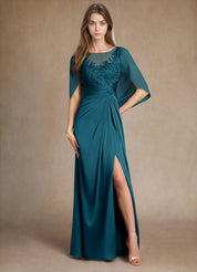 Augday Hera Mother of the Bride Dresses A-Line Lace Stretch Satin Dress