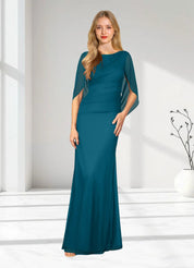 Augday Belladonna Mermaid Scoop Pleated Mesh Dress