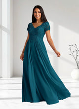 Augday Dunja A-Line V-Neck Lace Chiffon Dress