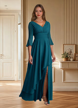 Augday Eire A-Line Pleated Chiffon Dress