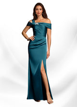 Augday Altonia Mermaid Off the Shoulder Stretch Satin Dress
