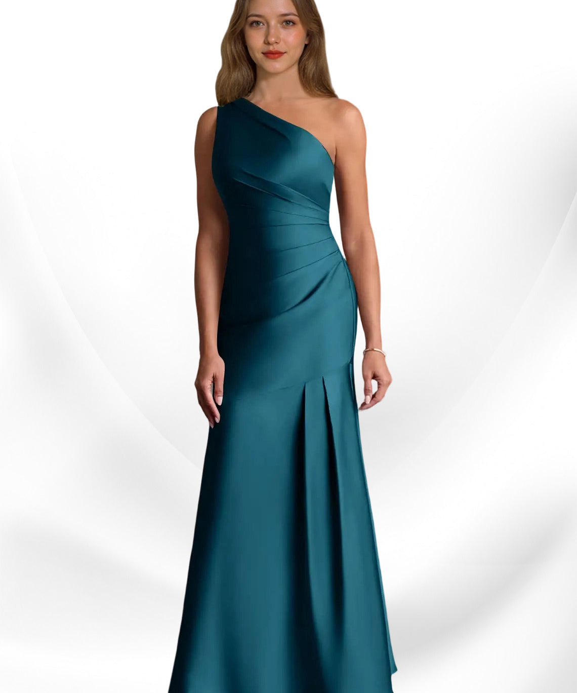 Augday Haifa Mermaid One Shoulder Stretch Satin Dress