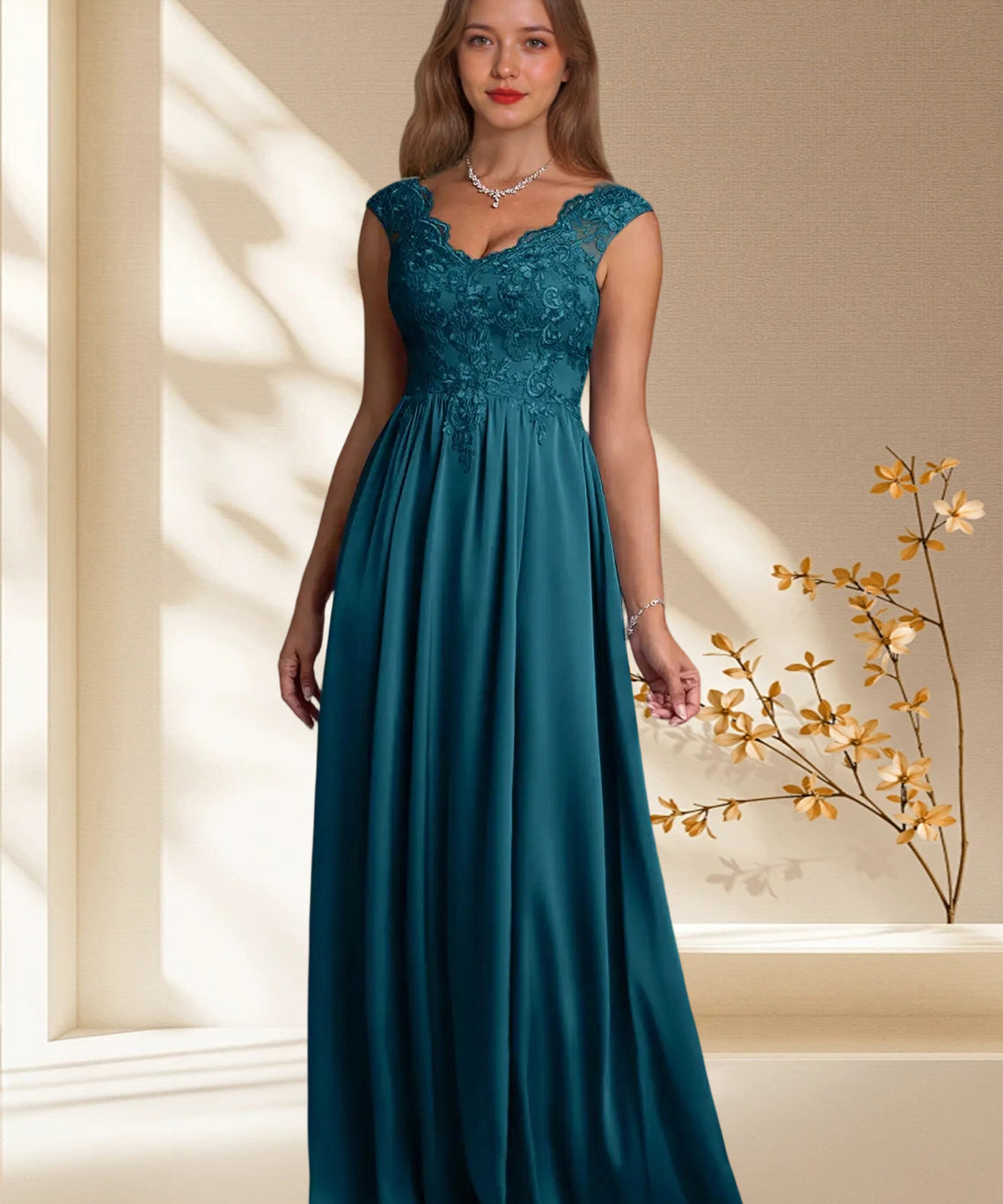 Augday Amethyst A-Line Lace Dress
