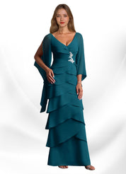 Augday Arabinda Sheath Ruched Chiffon Dress