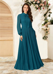 Augday Adellah A-Line Pleated Chiffon Dress