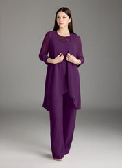 Augday Maura Mother of the Bride Dresses Jumpsuit Pantsuit Sequins Chiffon Dress