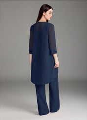 Augday Maura Mother of the Bride Dresses Jumpsuit Pantsuit Sequins Chiffon Dress