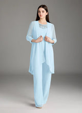 Augday Maura Mother of the Bride Dresses Jumpsuit Pantsuit Sequins Chiffon Dress