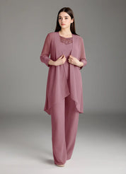 Augday Maura Mother of the Bride Dresses Jumpsuit Pantsuit Sequins Chiffon Dress