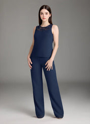 Augday Maura Mother of the Bride Dresses Jumpsuit Pantsuit Sequins Chiffon Dress