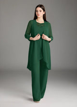 Augday Maura Mother of the Bride Dresses Jumpsuit Pantsuit Sequins Chiffon Dress