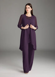 Augday Maura Mother of the Bride Dresses Jumpsuit Pantsuit Sequins Chiffon Dress