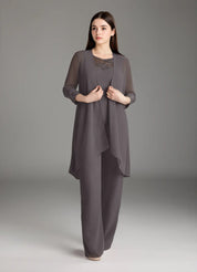 Augday Maura Mother of the Bride Dresses Jumpsuit Pantsuit Sequins Chiffon Dress