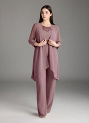 Augday Maura Mother of the Bride Dresses Jumpsuit Pantsuit Sequins Chiffon Dress