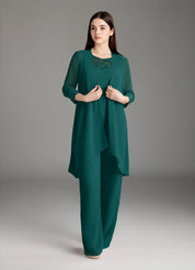 Augday Maura Mother of the Bride Dresses Jumpsuit Pantsuit Sequins Chiffon Dress