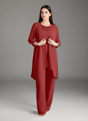 Augday Maura Mother of the Bride Dresses Jumpsuit Pantsuit Sequins Chiffon Dress