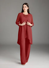 Augday Maura Mother of the Bride Dresses Jumpsuit Pantsuit Sequins Chiffon Dress