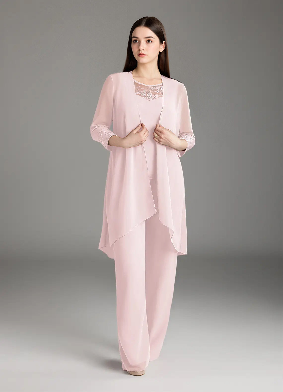 Augday Maura Mother of the Bride Dresses Jumpsuit Pantsuit Sequins Chiffon Dress