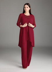 Augday Maura Mother of the Bride Dresses Jumpsuit Pantsuit Sequins Chiffon Dress