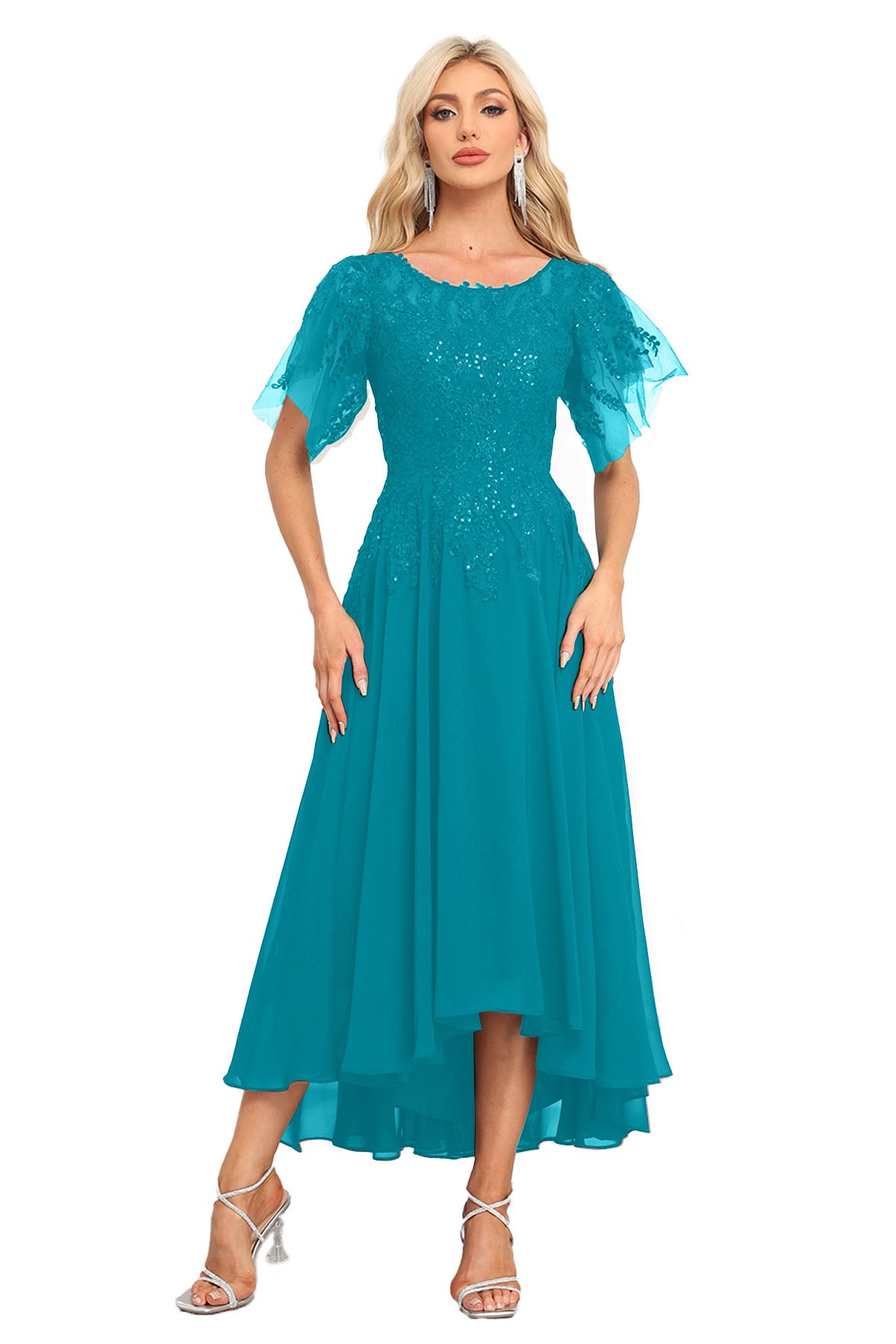Augday Chiffon Lace Sequins Mother of the Bridesmaid Dresses