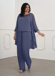 Augday Maura Mother of the Bride Dresses JumpsuitPantsuit Sequins Chiffon Dress Plus Size