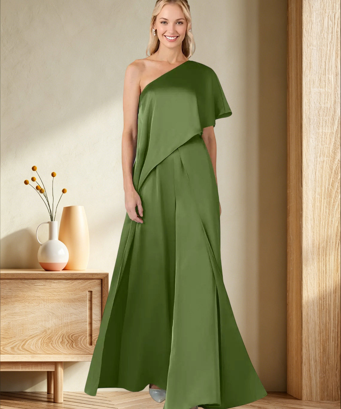 Pantsuit Stretch Satin Dress