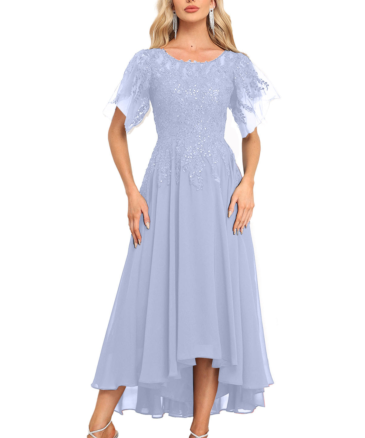 Augday Chiffon Lace Sequins Mother of the Bridesmaid Dresses