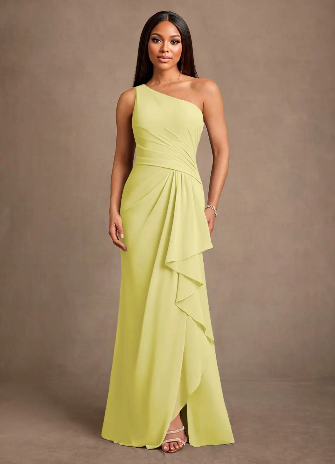 Augday Floy Sheath One Shoulder Chiffon Dress