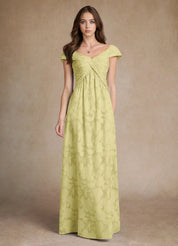 Augday Myrtle A-Line Pleated Floral Burnout Dress