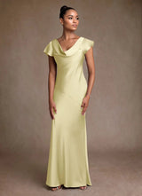 Augday Shelby Mother of the Bride Dresses Mermaid Pleated Stretch Satin Dress