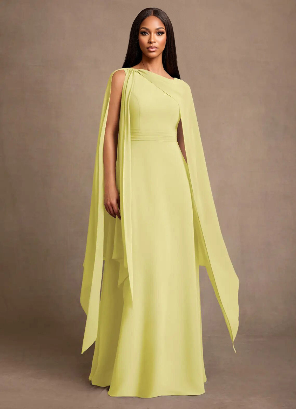 Augday Liddie A-Line Pleated Chiffon Dress