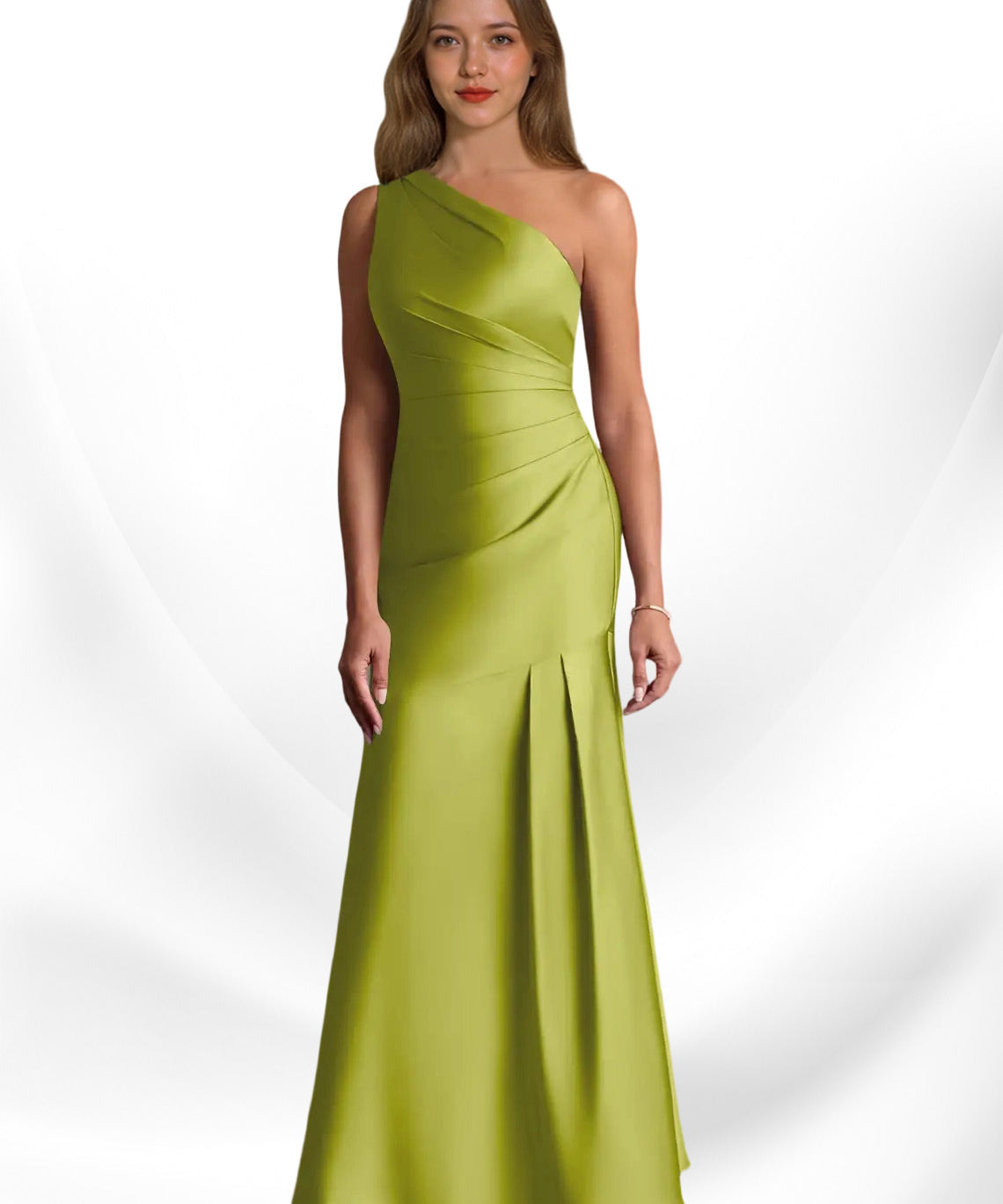 Augday Haifa Mermaid One Shoulder Stretch Satin Dress