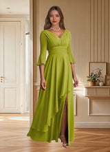 Augday Eire A-Line Pleated Chiffon Dress