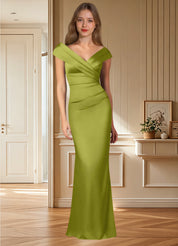 Augday Ludlow Mermaid Pleated Stretch Satin Dress
