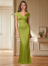 Augday Ludlow Mermaid Pleated Stretch Satin Dress
