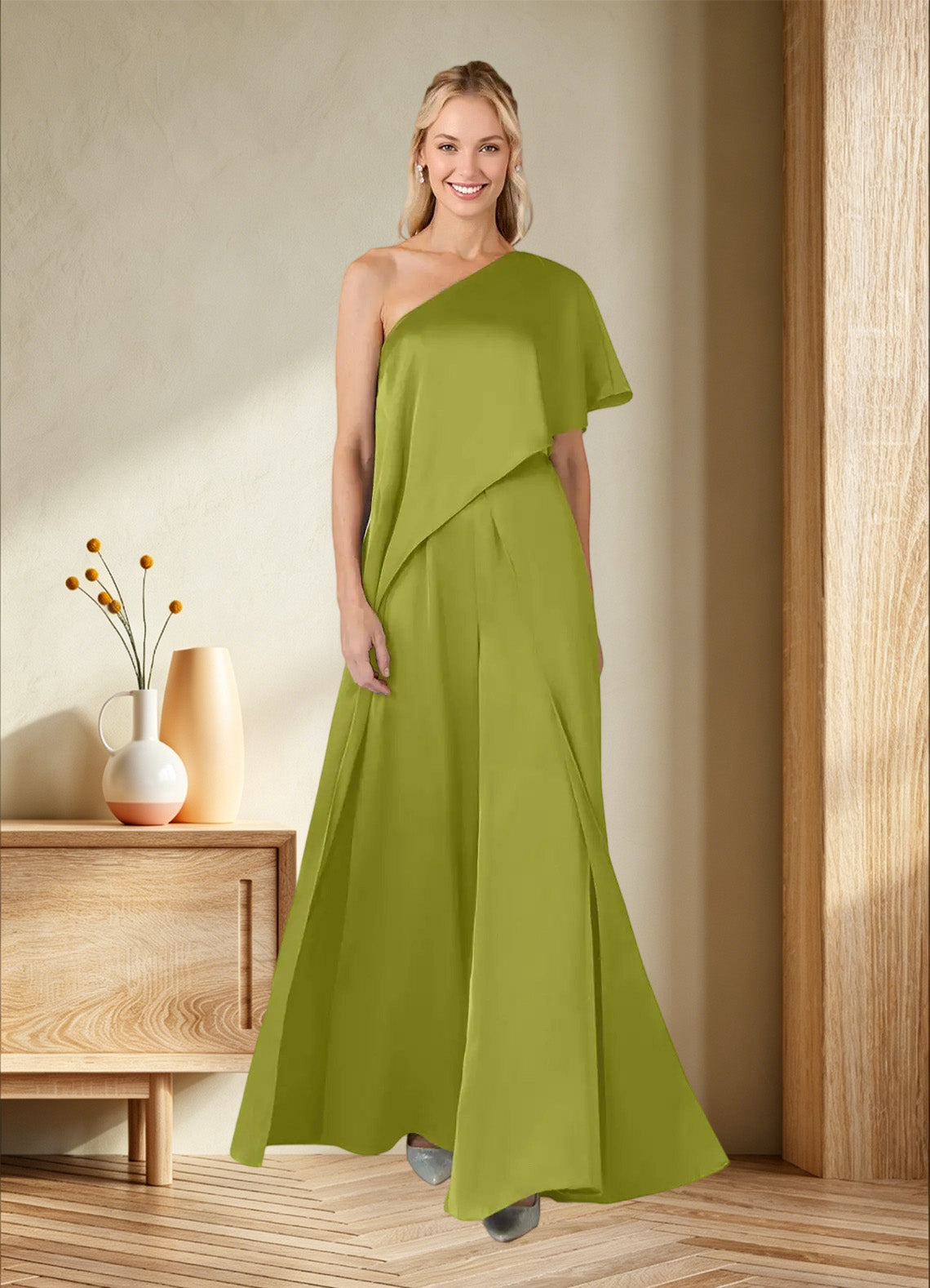 Augday Hagretta Jumpsuit/Pantsuit Stretch Satin Dress