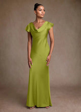 Augday Shelby Mother of the Bride Dresses Mermaid Pleated Stretch Satin Dress
