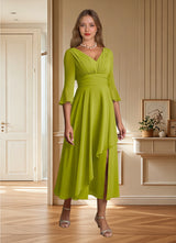 Augday Aerynne A-Line Pleated Chiffon Dress