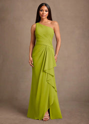 Augday Floy Sheath One Shoulder Chiffon Dress