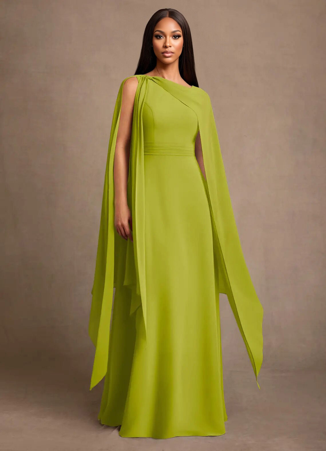 Augday Liddie A-Line Pleated Chiffon Dress