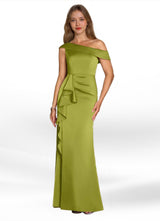 Augday Hamptons A-Line Pleated Stretch Satin Dress